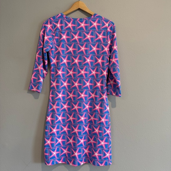 Lulu B Sheath Dress Star Fish Print Beach XS - Picture 2 of 4